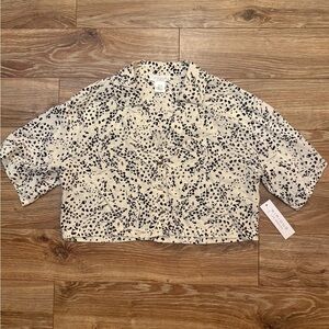 Stylish Black and Cream Women's Cropped Top